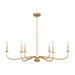 Generation Lighting Canada - Six Light Chandelier - Abells - Satin Brass- Union Lighting Luminaires Decor