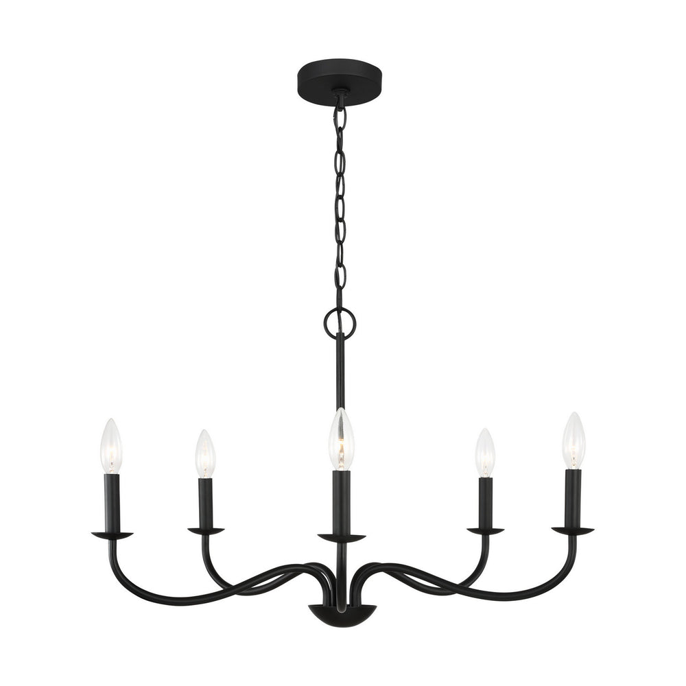 Generation Lighting Canada - Five Light Chandelier - Abells - Midnight Black- Union Lighting Luminaires Decor
