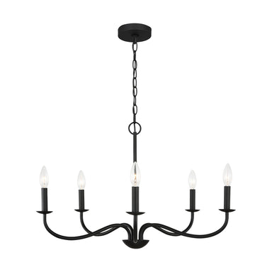 Generation Lighting Canada - Five Light Chandelier - Abells - Midnight Black- Union Lighting Luminaires Decor