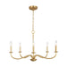 Generation Lighting Canada - Five Light Chandelier - Abells - Satin Brass- Union Lighting Luminaires Decor