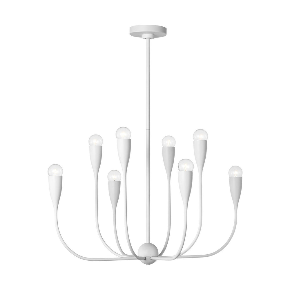 Generation Lighting Canada - Eight Light Chandelier - Maya - Matte White- Union Lighting Luminaires Decor