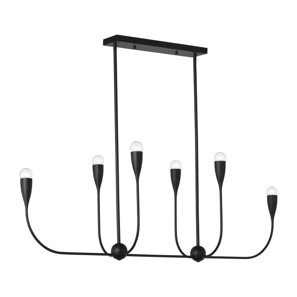Generation Lighting Canada - Six Light Linear Chandelier - Maya - Midnight Black- Union Lighting Luminaires Decor