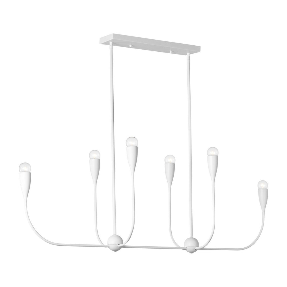 Generation Lighting Canada - Six Light Linear Chandelier - Maya - Matte White- Union Lighting Luminaires Decor
