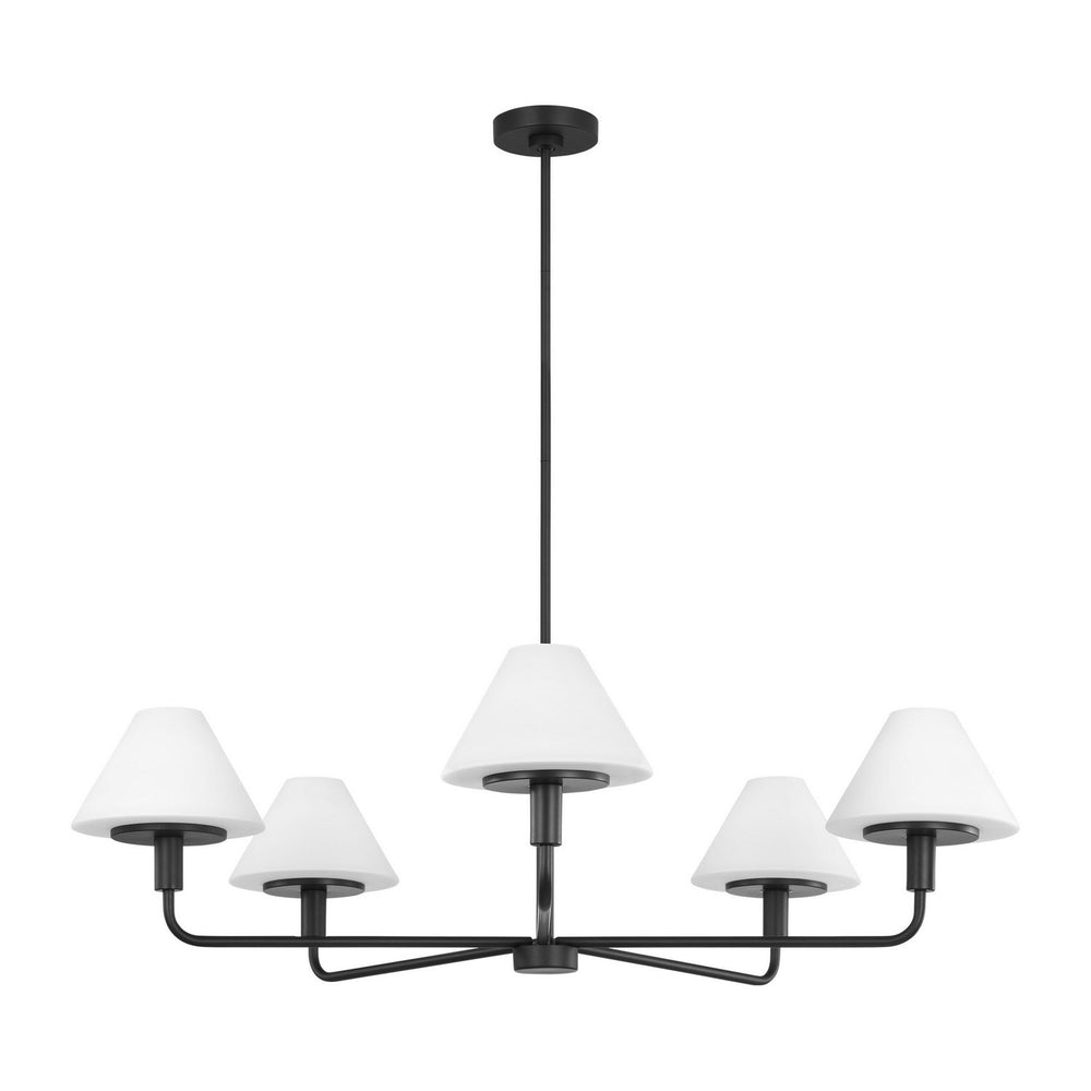 Generation Lighting Canada - Five Light Chandelier - Mendota - Midnight Black- Union Lighting Luminaires Decor