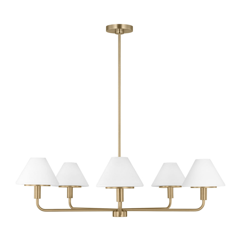 Generation Lighting Canada - Five Light Chandelier - Mendota - Satin Brass- Union Lighting Luminaires Decor