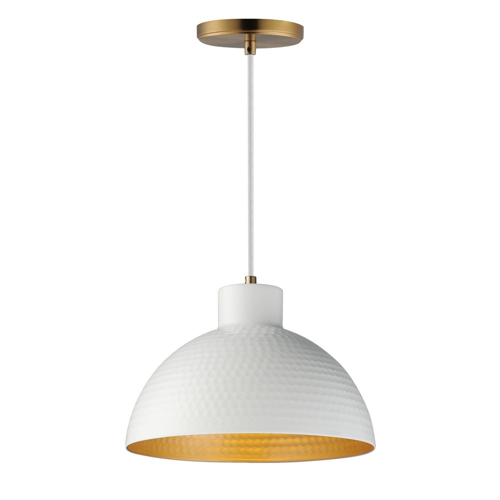 Maxim - One Light Pendant - Rockport - White/Natural Aged Brass- Union Lighting Luminaires Decor