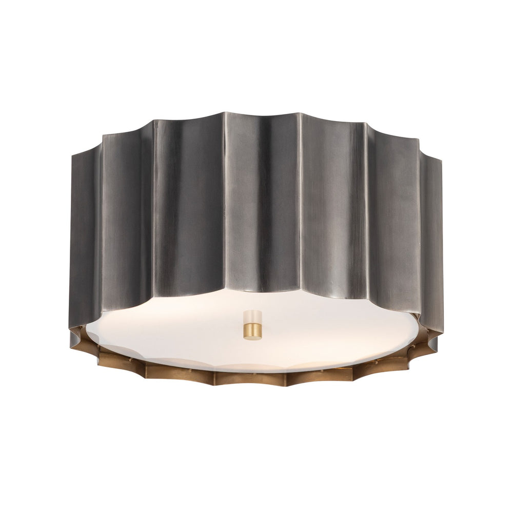 Maxim - Two Light Flush Mount - Allegra - Gunmetal / Gold- Union Lighting Luminaires Decor