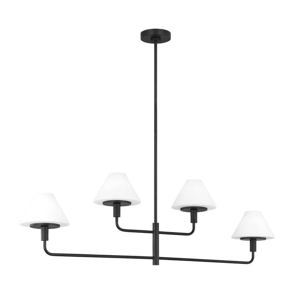 Generation Lighting Canada - Four Light Chandelier - Mendota - Midnight Black- Union Lighting Luminaires Decor