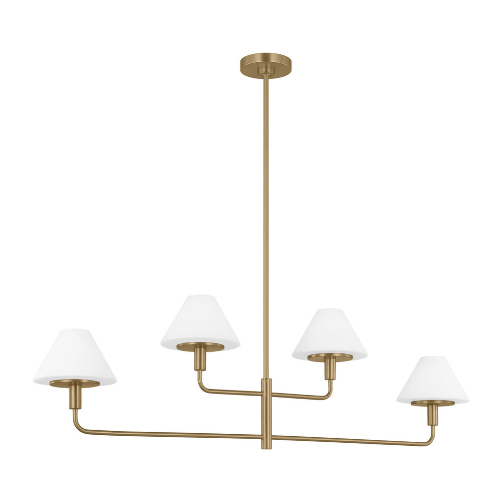 Generation Lighting Canada - Four Light Chandelier - Mendota - Satin Brass- Union Lighting Luminaires Decor