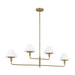 Generation Lighting Canada - Four Light Chandelier - Mendota - Satin Brass- Union Lighting Luminaires Decor