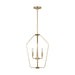 Generation Lighting Canada - Four Light Chandelier - Kennan - Satin Brass- Union Lighting Luminaires Decor
