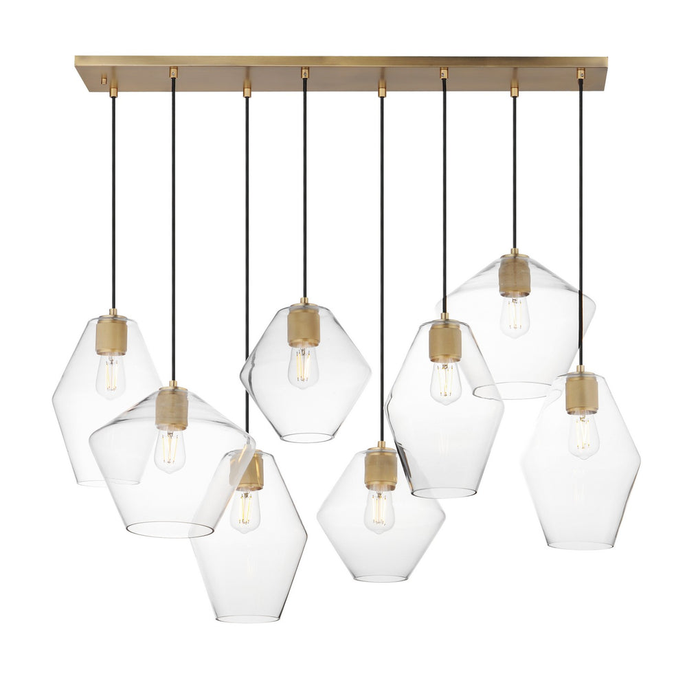 Maxim - Eight Light Pendant - Geode - Natural Aged Brass- Union Lighting Luminaires Decor