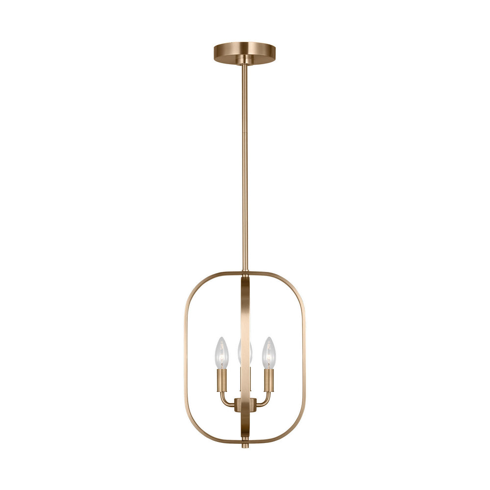Generation Lighting Canada - Three Light Chandelier - Loretto - Satin Brass- Union Lighting Luminaires Decor
