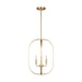 Generation Lighting Canada - Four Light Chandelier - Loretto - Satin Brass- Union Lighting Luminaires Decor