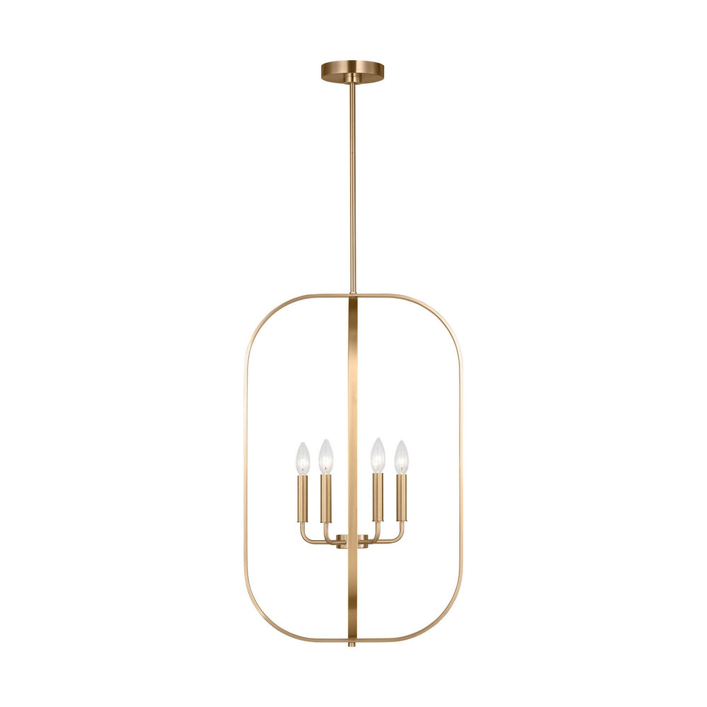 Generation Lighting Canada - Six Light Chandelier - Loretto - Satin Brass- Union Lighting Luminaires Decor