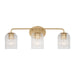 Generation Lighting Canada - Three Light Vanity - Eisele - Satin Brass- Union Lighting Luminaires Decor