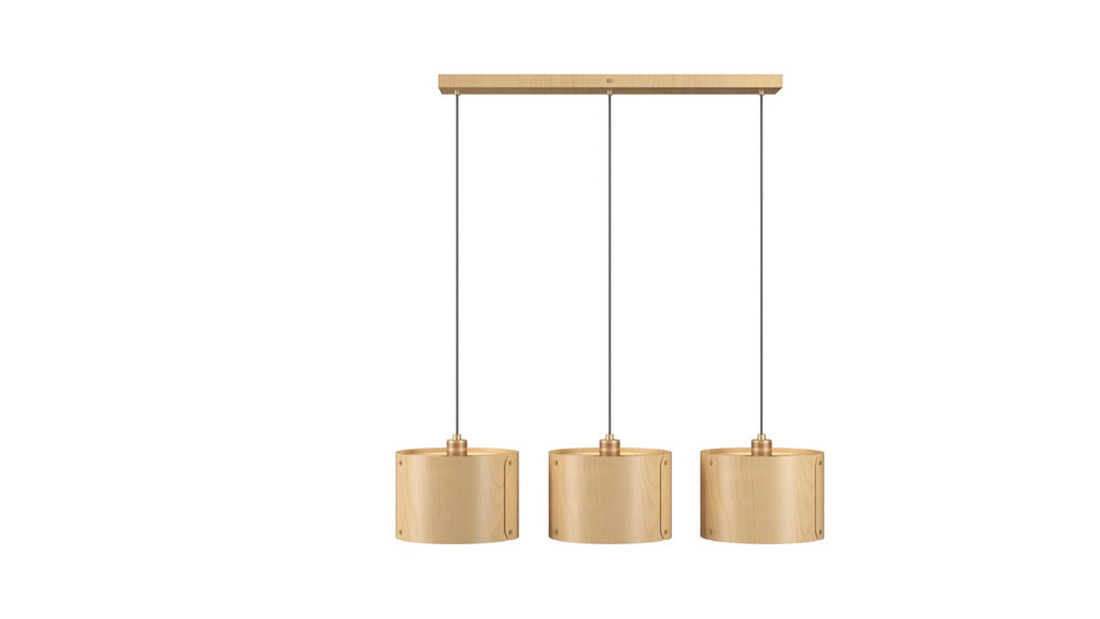 Accord Lighting - Three Light Pendant - Element - Maple- Union Lighting Luminaires Decor