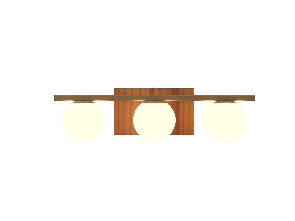 Accord Lighting - Three Light Wall Lamp - Sfera - Teak- Union Lighting Luminaires Decor