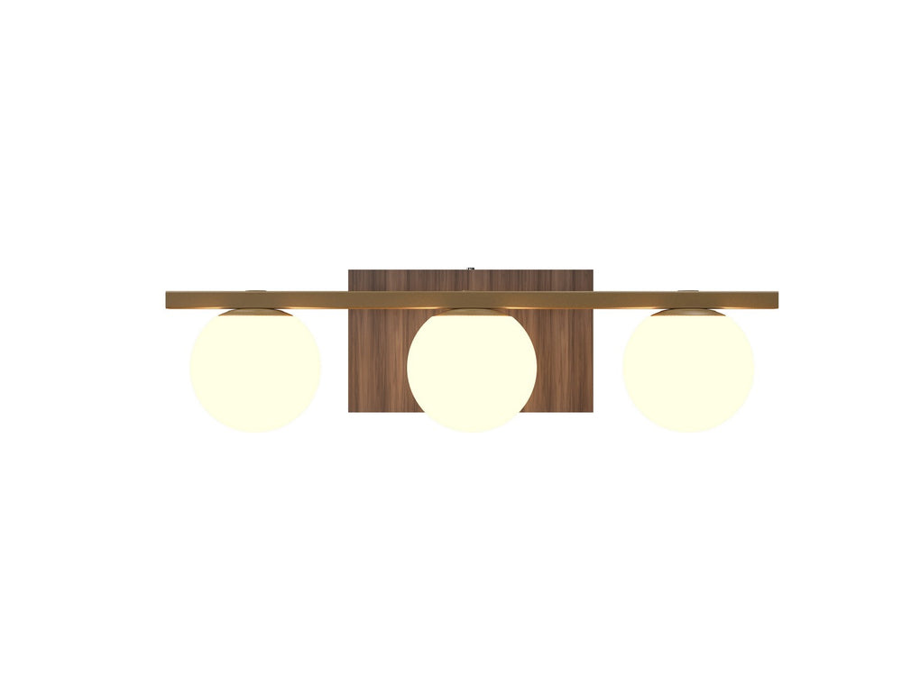 Accord Lighting - Three Light Wall Lamp - Sfera - American Walnut- Union Lighting Luminaires Decor