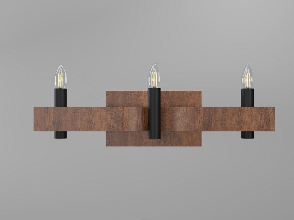 Accord Lighting - Three Light Wall Lamp - Flow - Imbuia- Union Lighting Luminaires Decor