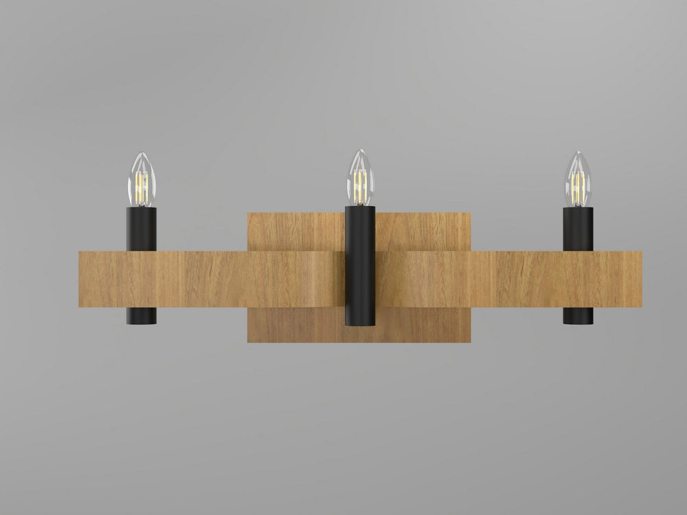 Accord Lighting - Three Light Wall Lamp - Flow - Louro Freijo- Union Lighting Luminaires Decor