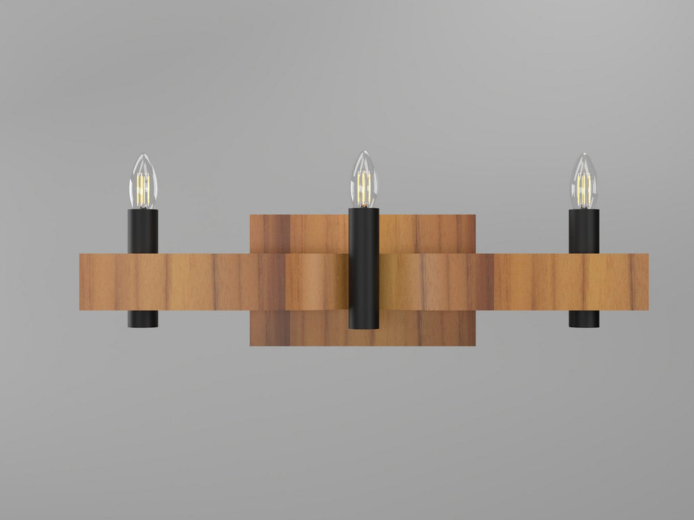 Accord Lighting - Three Light Wall Lamp - Flow - Teak- Union Lighting Luminaires Decor