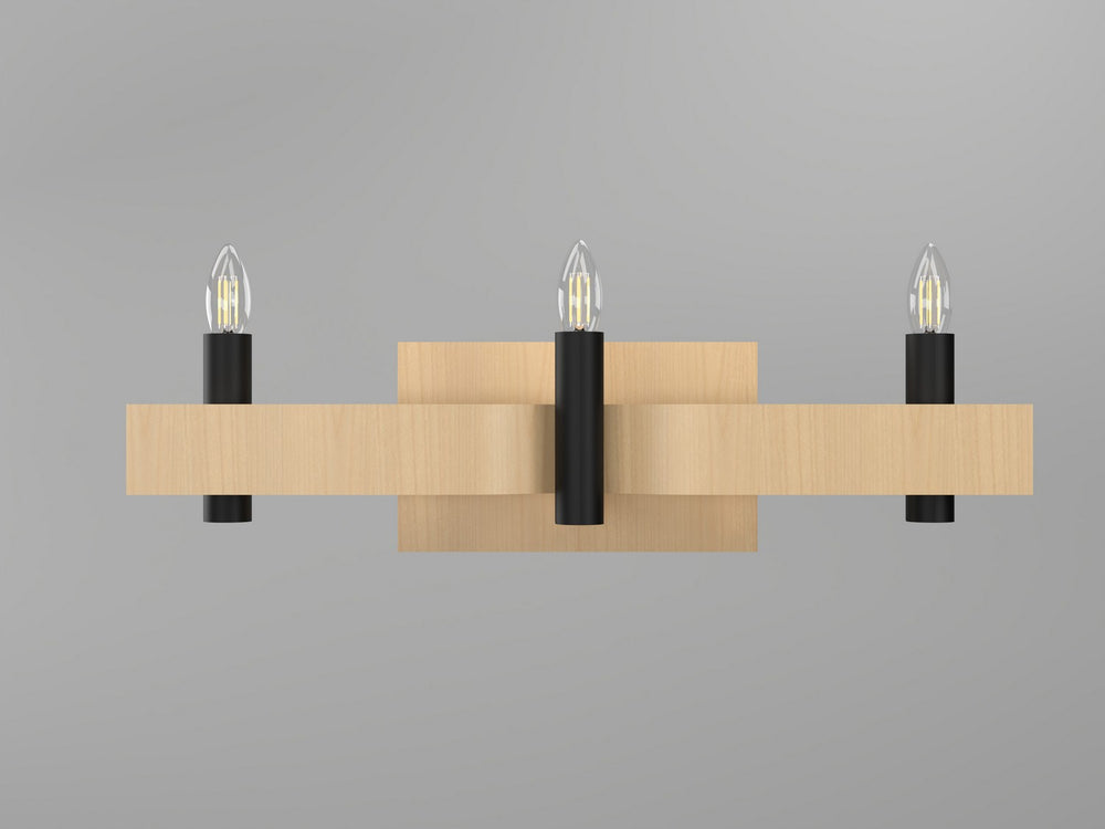 Accord Lighting - Three Light Wall Lamp - Flow - Maple- Union Lighting Luminaires Decor