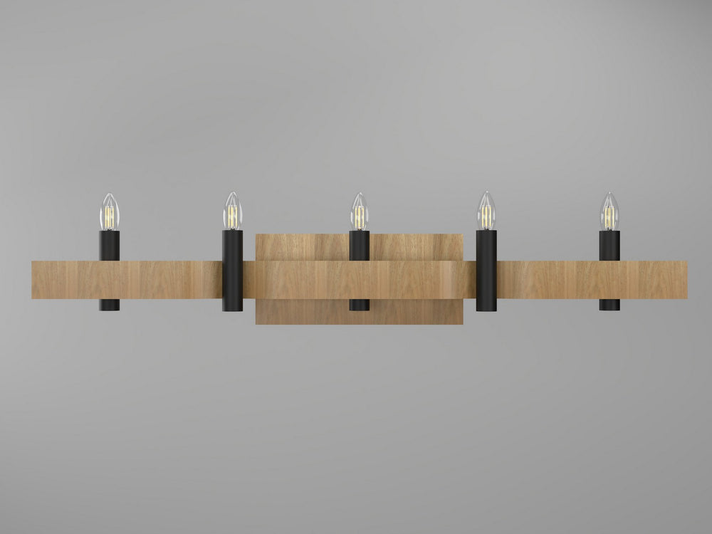 Accord Lighting - Four Light Wall Lamp - Flow - Louro Freijo- Union Lighting Luminaires Decor