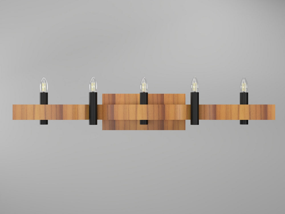 Accord Lighting - Four Light Wall Lamp - Flow - Teak- Union Lighting Luminaires Decor