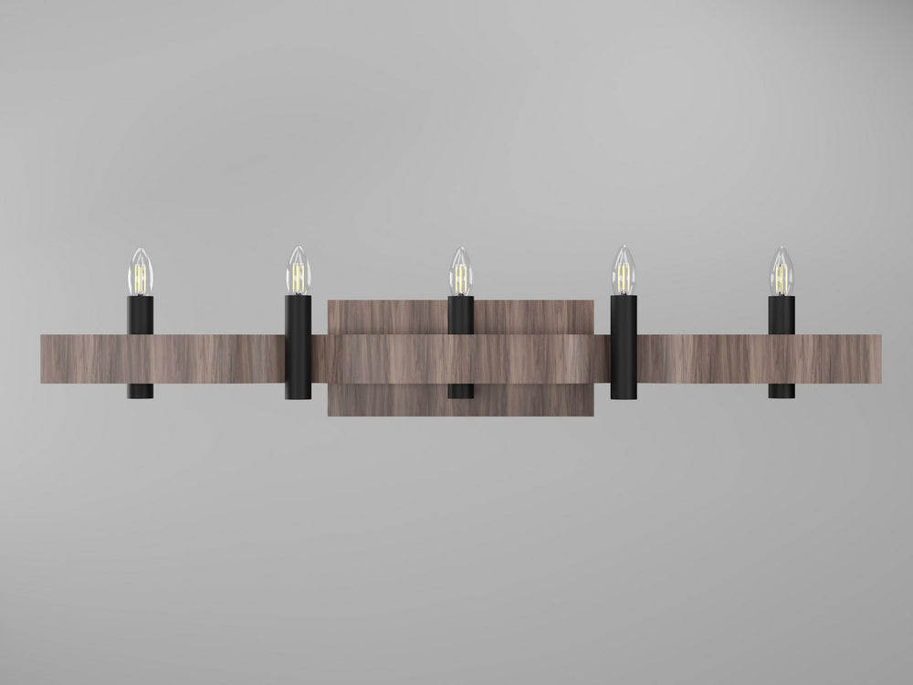 Accord Lighting - Four Light Wall Lamp - Flow - American Walnut- Union Lighting Luminaires Decor