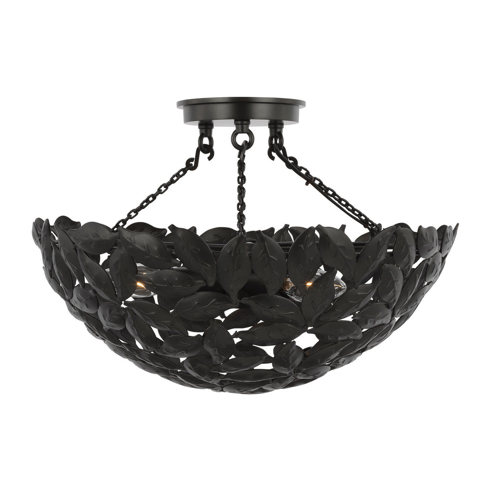 Visual Comfort Studio Canada - Three Light Semi-Flush Mount - Kelan - Aged Iron- Union Lighting Luminaires Decor