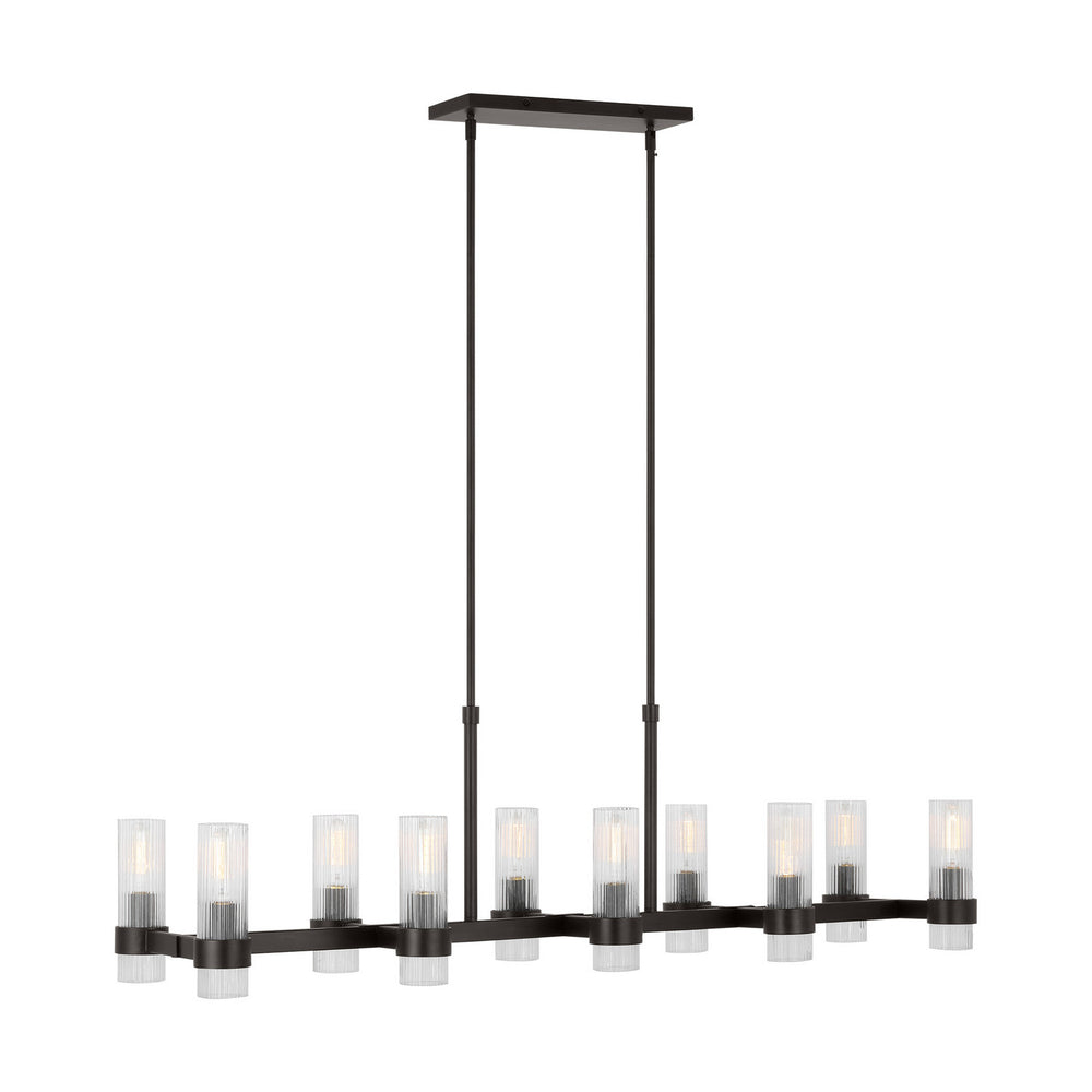 Visual Comfort Studio Canada - Ten Light Chandelier - Geneva - Aged Iron- Union Lighting Luminaires Decor