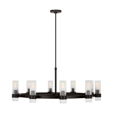 Visual Comfort Studio Canada - Eight Light Chandelier - Geneva - Aged Iron- Union Lighting Luminaires Decor