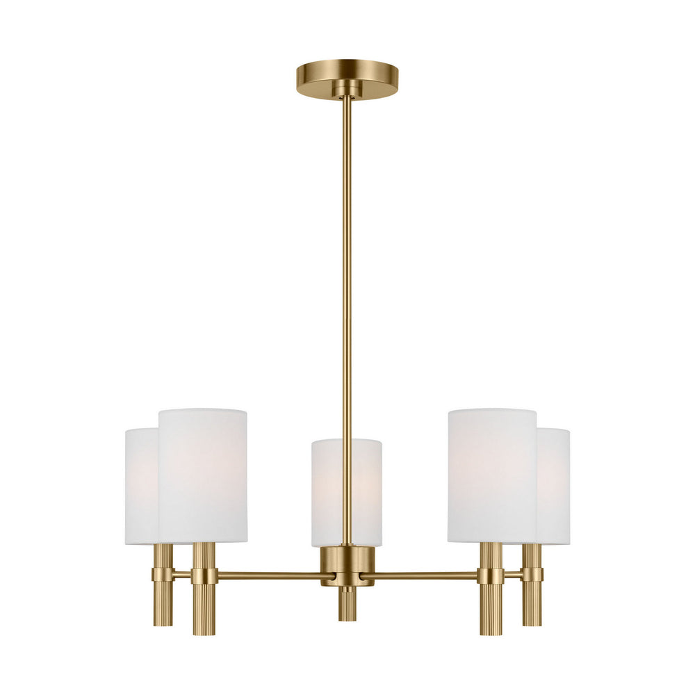 Visual Comfort Studio Canada - Five Light Chandelier - Manor - Satin Brass- Union Lighting Luminaires Decor