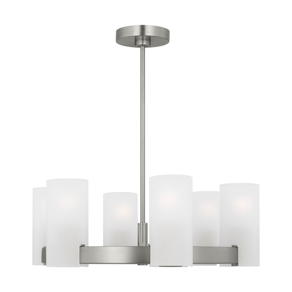Visual Comfort Studio Canada - Six Light Chandelier - Rhode - Brushed Steel- Union Lighting Luminaires Decor
