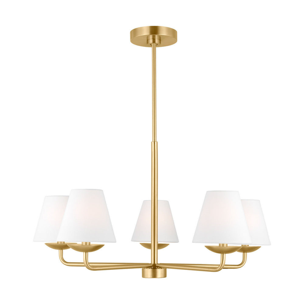 Visual Comfort Studio Canada - Five Light Chandelier - Albion - Satin Brass- Union Lighting Luminaires Decor