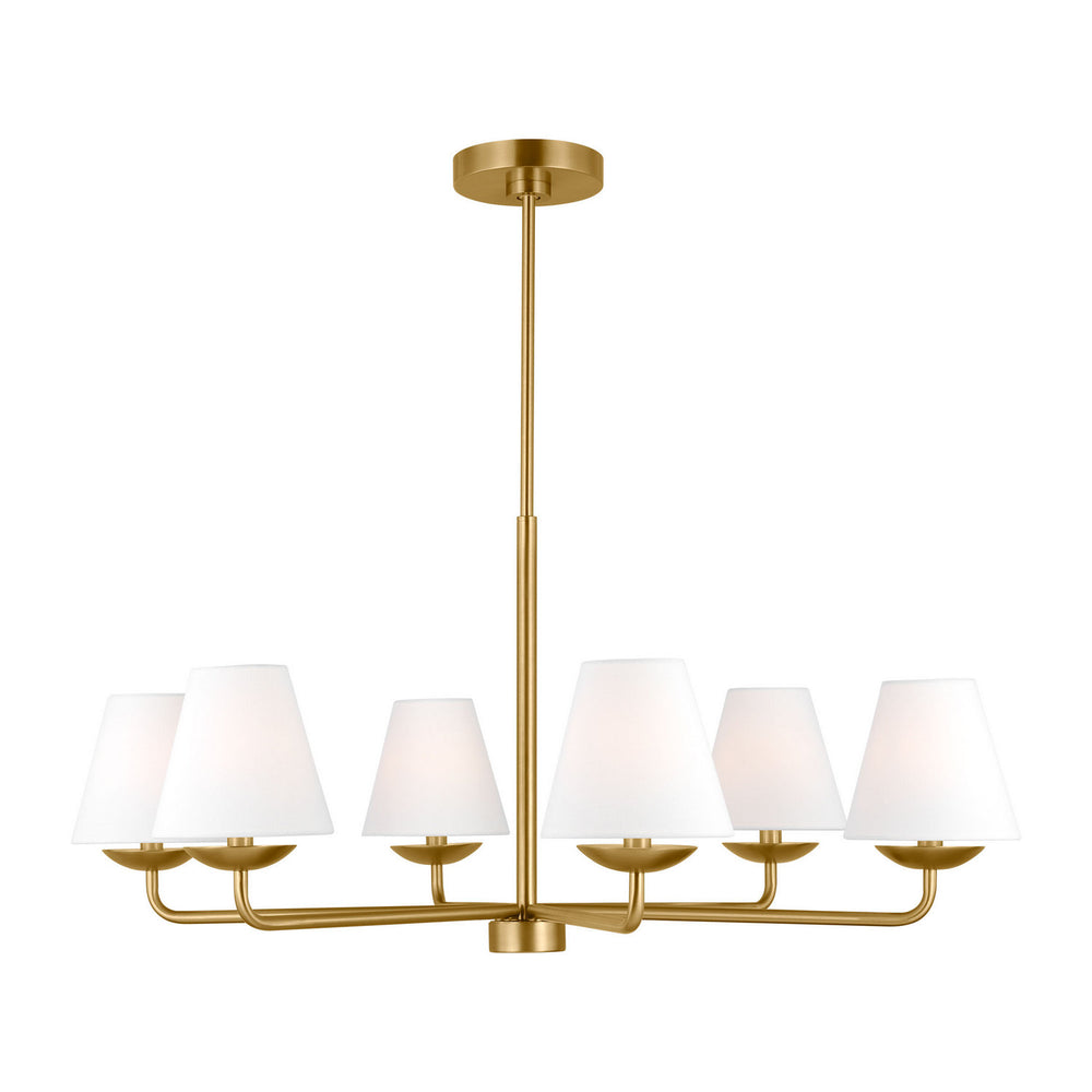 Visual Comfort Studio Canada - Six Light Chandelier - Albion - Satin Brass- Union Lighting Luminaires Decor