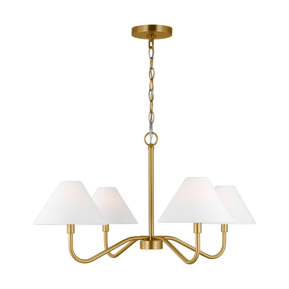 Visual Comfort Studio Canada - Four Light Chandelier - Eldon - Satin Brass- Union Lighting Luminaires Decor