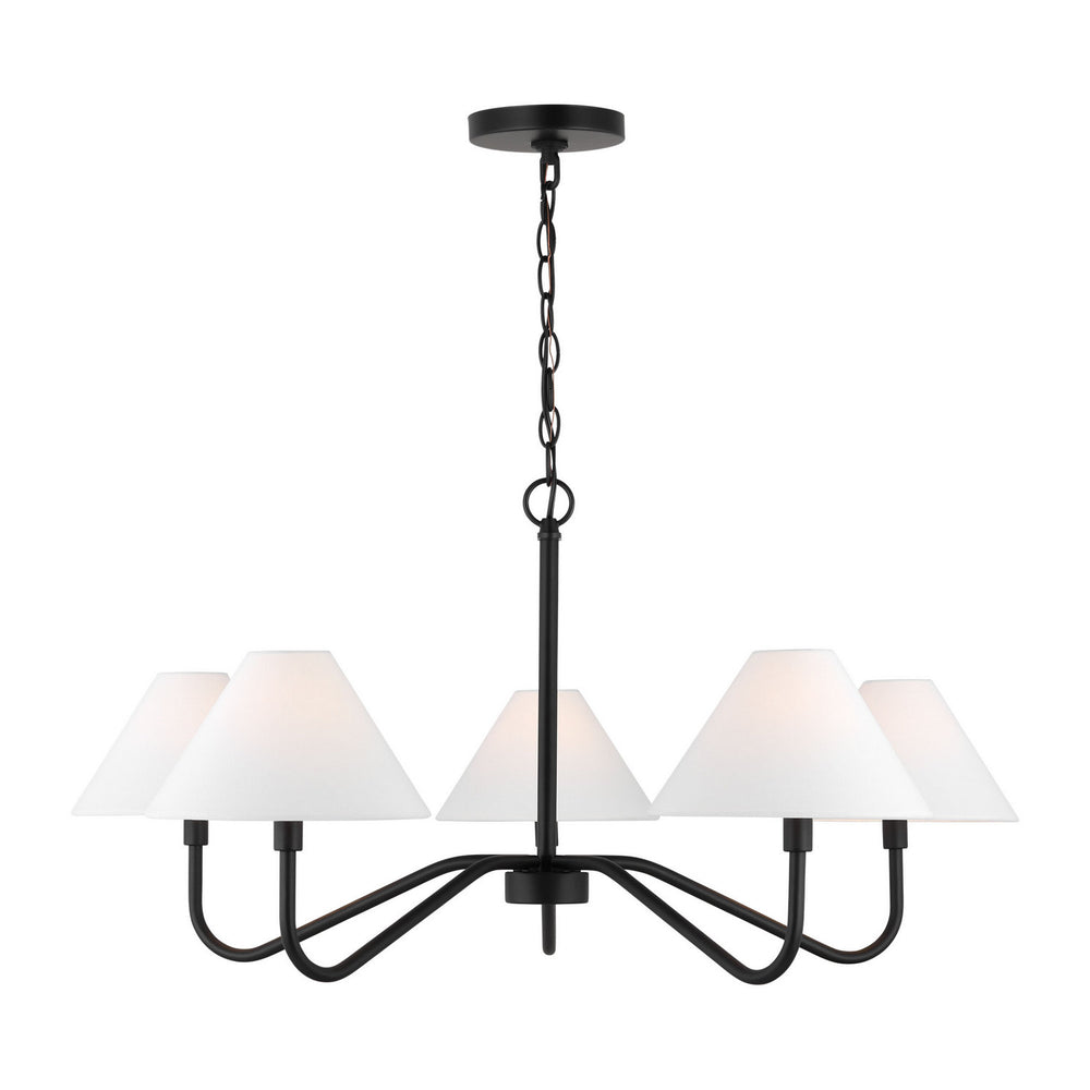 Visual Comfort Studio Canada - Five Light Chandelier - Eldon - Midnight Black- Union Lighting Luminaires Decor