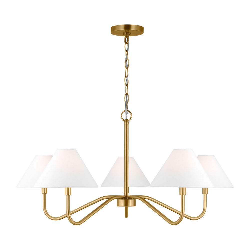 Visual Comfort Studio Canada - Five Light Chandelier - Eldon - Satin Brass- Union Lighting Luminaires Decor