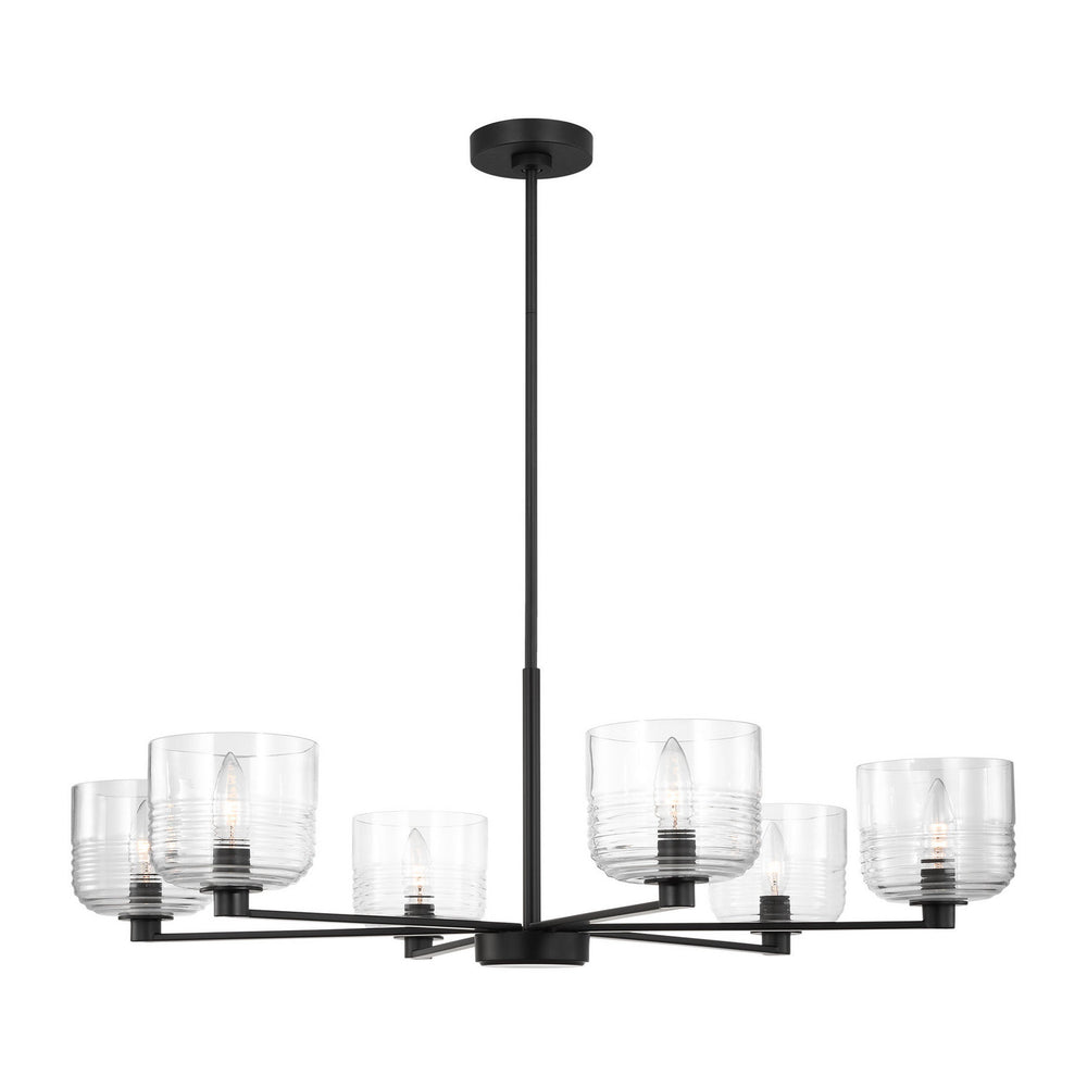 Visual Comfort Studio Canada - Six Light Chandelier - Lochdale - Midnight Black- Union Lighting Luminaires Decor