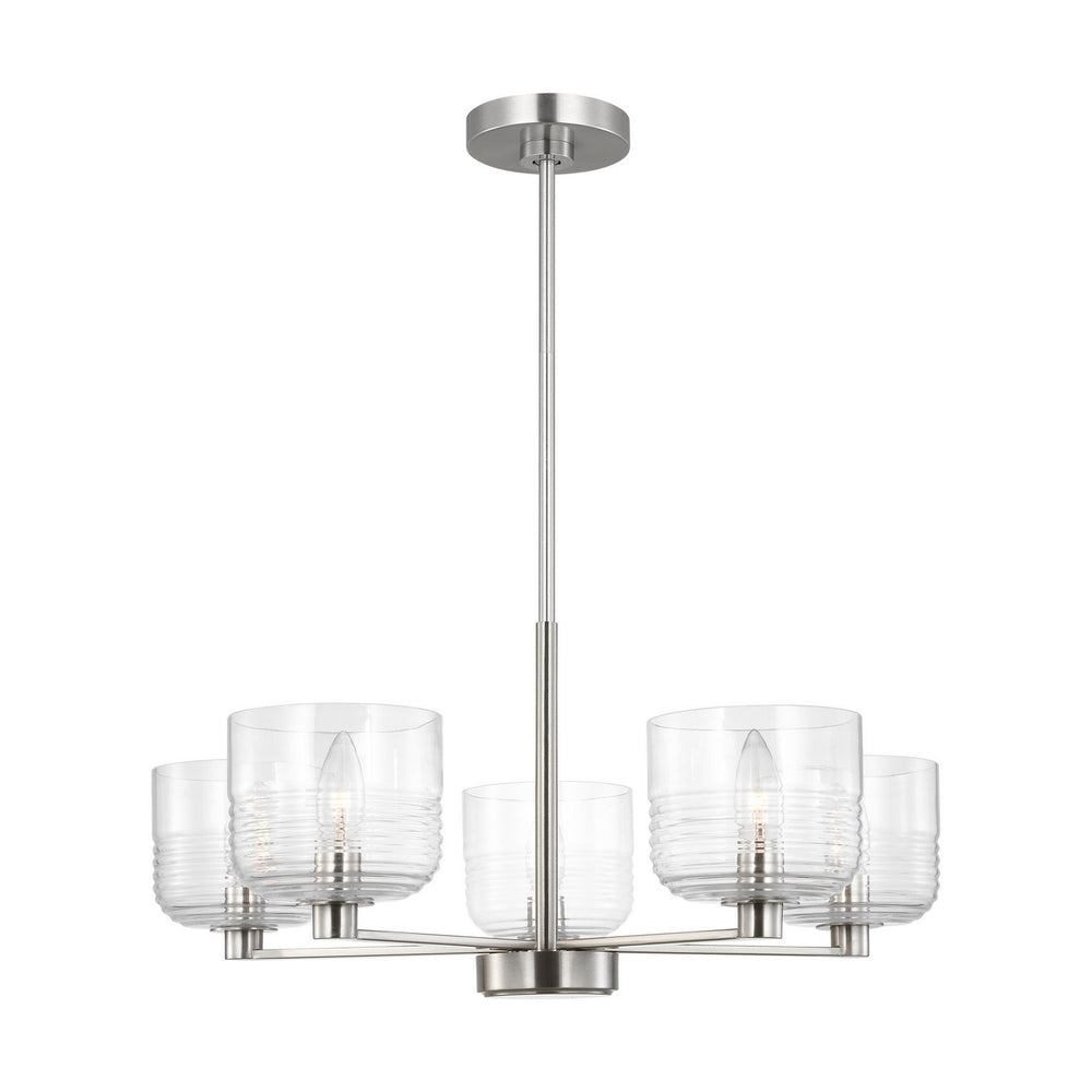 Visual Comfort Studio Canada - Five Light Chandelier - Lochdale - Brushed Nickel- Union Lighting Luminaires Decor