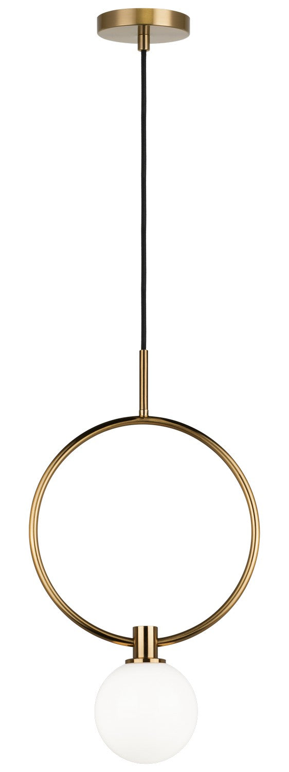 Matteo Canada - One Light Pendant - Averley - Aged Gold Brass- Union Lighting Luminaires Decor