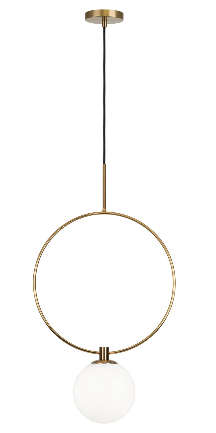 Matteo Canada - One Light Pendant - Averley - Aged Gold Brass- Union Lighting Luminaires Decor