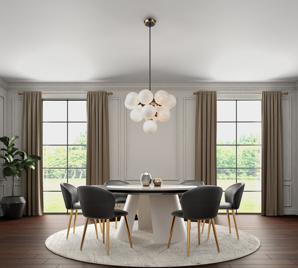 Artcraft Canada - 13 Light Chandelier - Gem - Black and Brushed Brass- Union Lighting Luminaires Decor