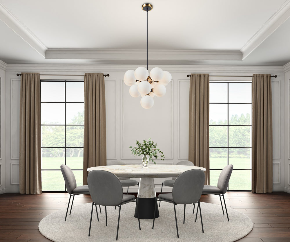 Artcraft Canada - 13 Light Chandelier - Gem - Black and Brushed Brass- Union Lighting Luminaires Decor