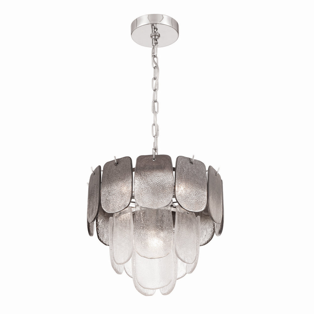 Artcraft Canada - Five Light Pendant - Bianca - Polished Nickel, Crystalline Smoke- Union Lighting Luminaires Decor