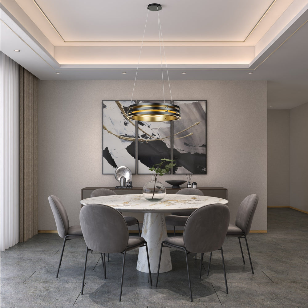 Artcraft Canada - LED Chandelier - Toledo - Black and Brushed Brass- Union Lighting Luminaires Decor