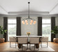 Artcraft Canada - Eight Light Chandelier - Crema - Black, Brushed Brass- Union Lighting Luminaires Decor