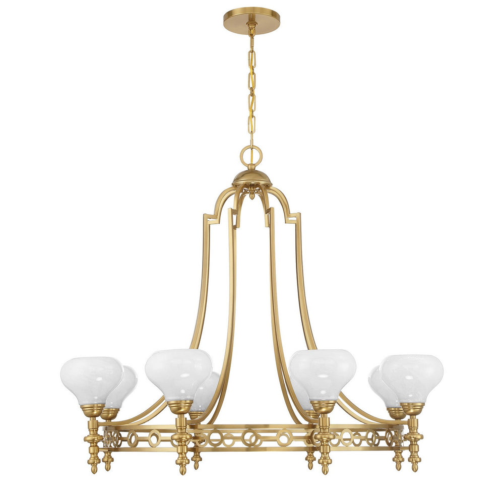 Savoy House - Eight Light Chandelier - Allston - Warm Brass- Union Lighting Luminaires Decor